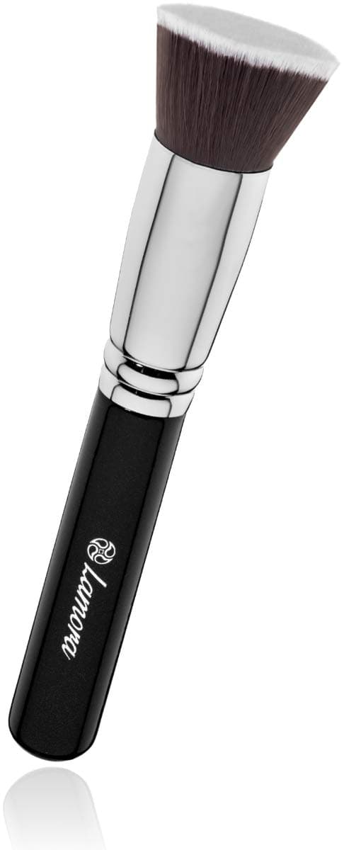 Foundation Brush Kabuki Flat Top - Perfect For Blending Liquid Make Up, Cream or Flawless Powder Cosmetics - Buffing, Stippling, Concealer - Premium Quality Synthetic Dense Bristles
