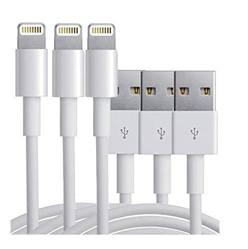 Ambiel USA 3PCS OEM Original 3ftLightning Apple Iphone USB Cable to White USB 8-pin Lightning Cable For iPad/ iPhone 5/ 5C/ 5S/ 6/ 6s/ iPod Touch