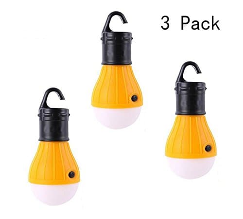 3 Pack LED Tent Lamp-Portable Compact & Waterproof Hurricane Emergency Camping Lantern for Backpacking, Hiking, Fishing, & Outdoor Lighting Sleeping Bag Camping Equipment By SPNRO