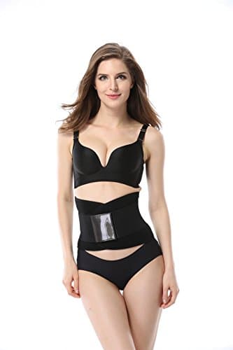 SUMEIYAN 5 Color Full Adjustable and Breathable Double Pull Waist Trainer Belt - Lower Back Belt (S, Black)