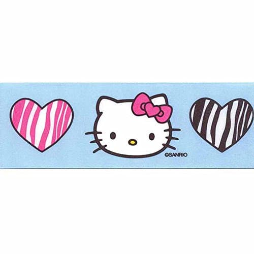 7/8'' Hello Kitty Zebra Hearts Ribbon Blue