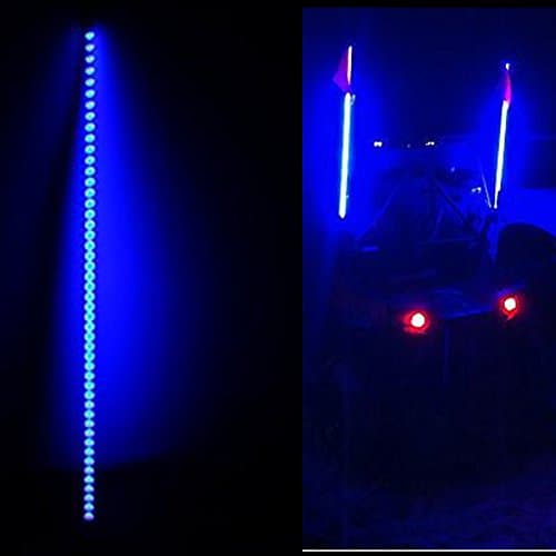 Whip Lighted Exclusivex Whip led Quick Release 5 Feet Combo Blue Lighted Flag Whip for ATV UTV 4WD Jeep Boat Motorcycle