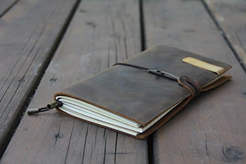 LEATHER JOURNAL Lined paper Writing Notebook, Travel Diary & Notebooks Genuine brown leather + Stylish Metal Pen