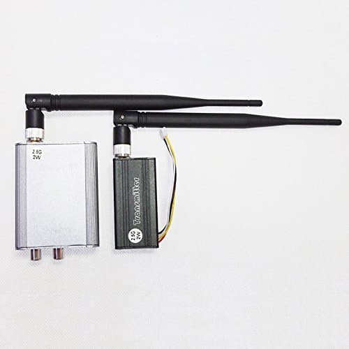 Camecho 2W/2000mw 2.5G 4-CH 4 Channel Wireless Video Audio AV Transmitter Receiver Sender PAL/NTSC for FPV CCTV Camera kit Up to 800M