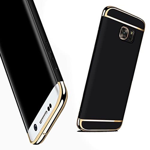 For Galaxy S6 Edge Case,Samsung Galaxy S6 Edge Case Ultra thin Electroplate Hard Bumper Slim Shockproof Cover Case for Samsung Galaxy S6 Edge Black