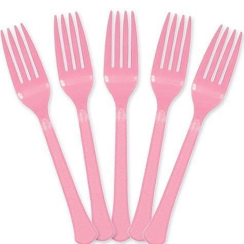 Extra Heavy Weight Plastic Forks | 20ct (New Pink)