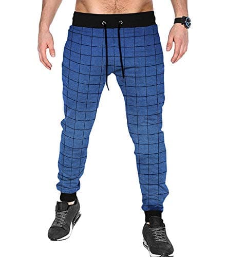 Men's Checkered Jogger Royal Blue Black