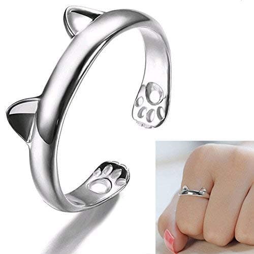 Sixlus Plated Rings Cute cat ears open ring opening ring