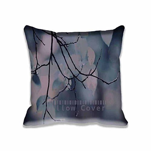 Cotton Polyester Pillowcase 20x20inch Twin Sides,Leaf Green Tree Sleeping Dark Wood Nature Pillow Case Coushion Cover Protector Decorative for Home Hotel Couch Bed