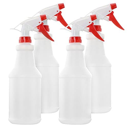 HomeDone Spray Bottle 16 oz Empty, White Translucent Plastic, 4-Pack