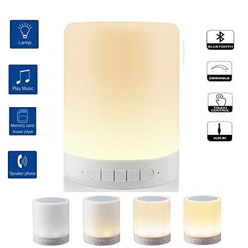 Smart LED Lamp With Bluetooth Speaker, Touch Sensor light, Music Player, Hands free Bluetooth Speaker for iPad /iPhone /Android Phones & Tablets /Laptops (White)