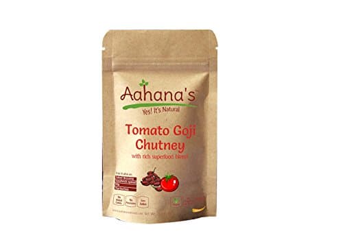 Aahana's Tomato Goji Chutney (use if also as a spread, dip, and salad dressing) with rich Superfoods