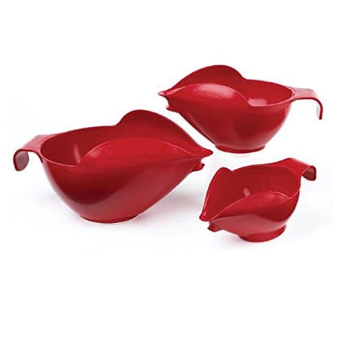 POURfect Mixing Bowls 1005 3Pc Prep Set 1, 2 And 4 Cup Empire Red