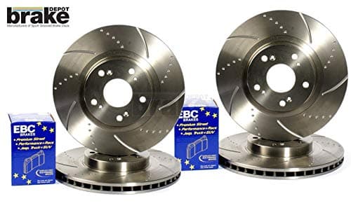 S2000 Front Rear Dimpled Grooved Brake Discs with EBC Ultimax Pads