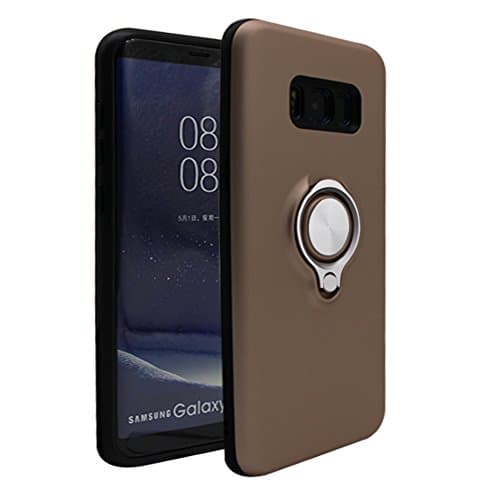 Galaxy S8Plus Case with Ring Kickstand by Loamy, 360 Degree Rotating Ring Case Dual Layer Shockproof Impact Protective Case Compatible with Magnetic Car Mount Case for Galaxy S8Plus(Roes Gold)