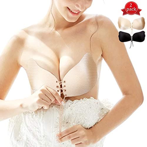 KAIYANG Adhesive Bra Invisible Bra Backless Strapless Push up Sticky Reusable Silicone Bra for Women