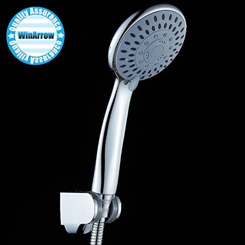 WinArrow 5 Function Shower Head Adjustable Shower Head Handheld Combo with Angle Adjustable Wall Mount Bracket and Stainless Steel Hose Chrome