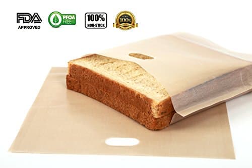 FULLBON 3 x Pack,Non Stick Toaster Bags,Reusable and Heat Resistant.
