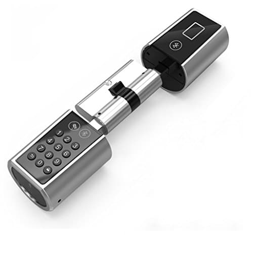ZFF Smart Cylinder Lock Home Security Keyless EU Lock Core Bluetooth Electronic Lock (adjustable) (Size : Big)