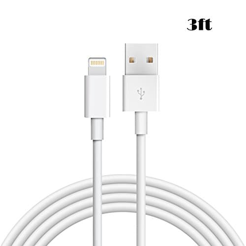 Woitech iPhone Charger 3FT Lightning to USB Cable Charging Cord with Compatible with iPhone 7/ 7Plus/ 6/ 6S/ 6 Plus/ 6S Plus, 5C/5S/5, iPad/iPod(White)