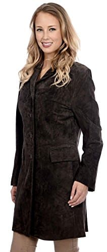 Nuage Sport Classic Trendy Collared Button Up Leather Suede Jacket Brown Medium