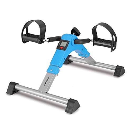 Foldable Pedal Exerciser, Under Desk Mini Exercise Bike Equipment with Electronic Display for Legs and Arms Workout