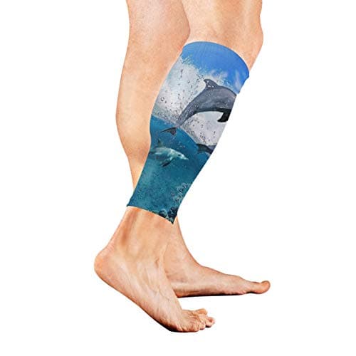 KMAND Leg Sleeve Cute Cat?Cartoon Compression Socks Support Non Slip Calf Sleeves Pads for Running, Shin Splint, Calf Pain Relief, Runners, Medical, Air Travel, Nursing, Cycling 1Pair