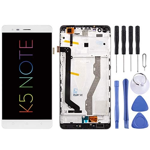 LCDSCREENLENOVOZSL LCD Screen and Digitizer Full Assembly with Frame for Lenovo K5 Note (Black) (Color : White)