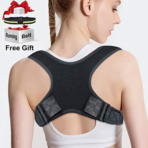 LUXIT Posture Corrector for Women & Men Under Clothes Adjustable Shoulder Belt for Slouching & Hunching Upper Back Brace Posture Clavicle Strap Pain Relief (B(Chest 29''-45''))