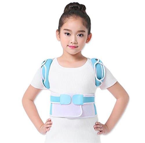 JZLV Posture Corrector Back Correction Therapy Belt Shoulder Brace Correct Posture Back Support children students , blue , xl