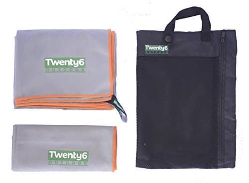 Microfiber Travel Towel Compact Quick Dry (Gray/Orange, X-Large)