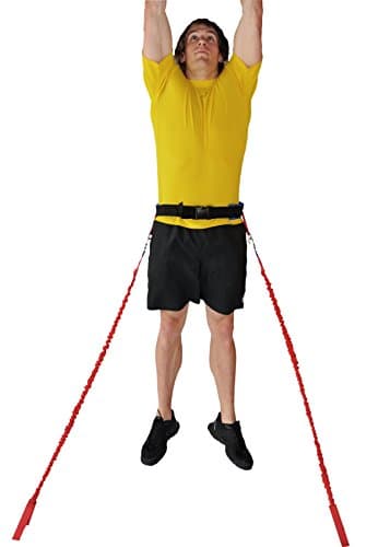 Speedster Sky Leaper Jump Trainer with Covered Cord 2 Medium Resistance Safety Sleeve Cords and 1 Padded Waist Belt
