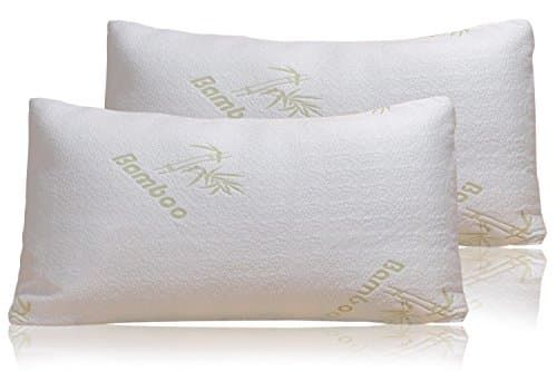 Home With Comfort - Adjustable Bamboo Pillow With Shredded Memory Foam and Stay Cool Cover (2 PK King)