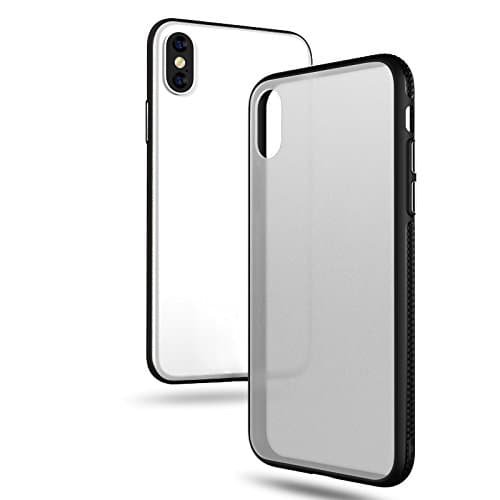 iPhone X Case,Ultra Slim Light Rugged Hybrid Phone Case with Air Cushion Drop Protection Shock-Absorption Bumper Cover Anti-Scratch Frosted Clear Back Anti-Slip Edge Phone Holder for iPhone X (Black)