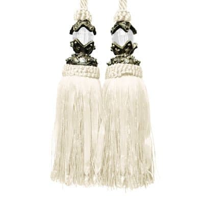 Textiles Plus Aladdin Tassel Curtain Tieback, Ivory