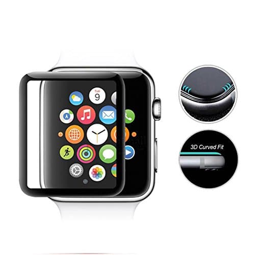 Full Apple Watch Tempered Glass Screen Protector Black Edge Screen Film for iwatch 38mm Series 1