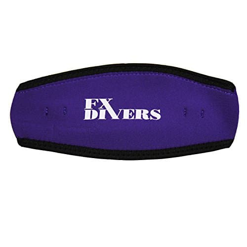 FX Divers Neo-Strap Neoprene and Velcro Mask with Strap Cover, Purple