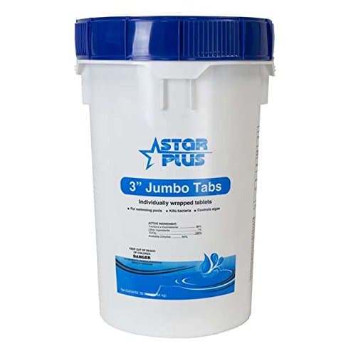 Star Plus 50 lbs Bucket 3" Swimming Pool/Spa Stabilized Chlorine Tablets, Commercial Grade