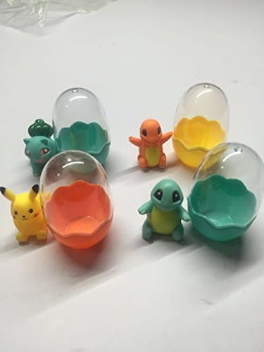Pokemon Toy Action Figures (4-Pack) - Clear Pokemon Eggs with Pikachu, Charmander, Squirtle & Bulbasaur Toys | DK Reserve Toys