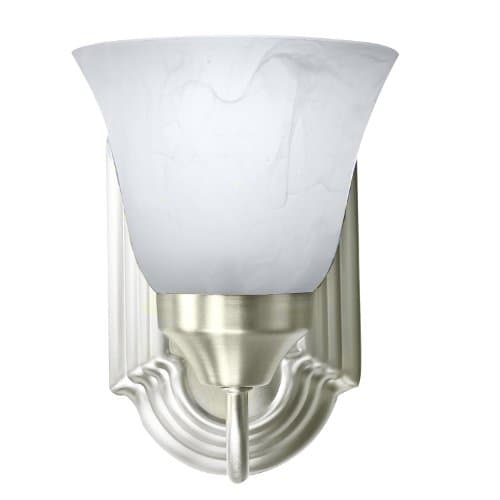 Luna Collection Single One Light Wall Sconce Light Fixture, Brushed Nickel