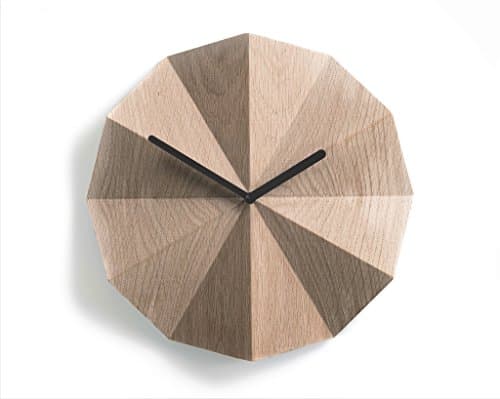 Modern Danish Design Wall Clock by LAWA Design - 11 Inch (Oak)