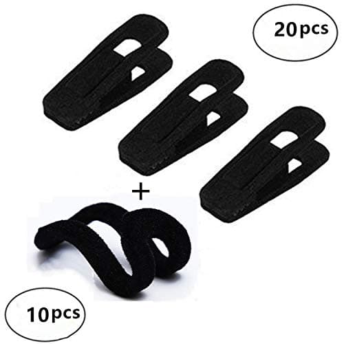 stbeyond 20pack Velvet Hanger Clips And 10pack Flocking Hooks - Drying Clothes Clips And Hooks - Perfect For Use With Slim-line Clothes Velvet Hangers