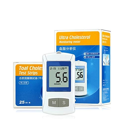 DZWJ Blood Lipid Analyzer, Medical Home Multi-function Rapid Detection and Measurement of Cholesterol Test Strip 25 Pieces