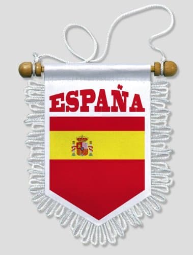 KOO Interactive - Spain - 5 x 6 inch - Car and wall Flag Pennant Banner