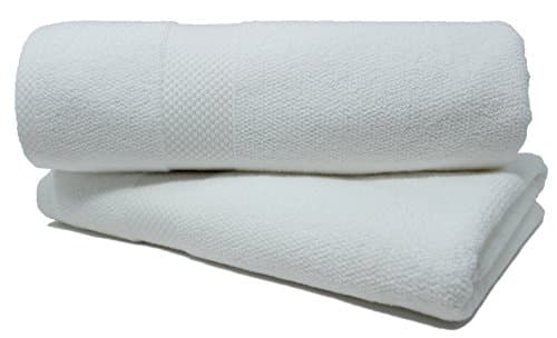 Bath Sheet Set 2-Piece - %100 Turkish Cotton - Oversized Bath Sheet for Bathroom, Bath, Gym, Pool (35x70) - Premium Quality Bath Sheets Soft, Thick and Absorbent (Snow White, Bath Sheet - Set of 2)