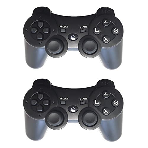 2 Pack Wireless Bluetooth PS3 Controller, Gamepad Remote for PS3 (Black+Black)
