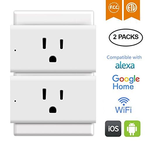 Alexa Accessories Wi-Fi Smart Plug 2 pack-Smart Outlet Devices Mini Socket with Timer Function Works with Amazon Alexa Echo, Homekit & Google Home Phone/Voice Controlled Light Switch Energy Monitoring