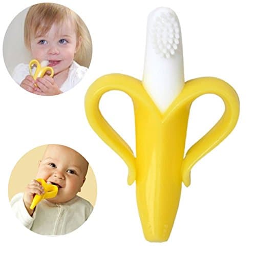 MK Shoppy And Environmentally Safe Baby Teether Teething Ring Banana Silicone Toothbrush