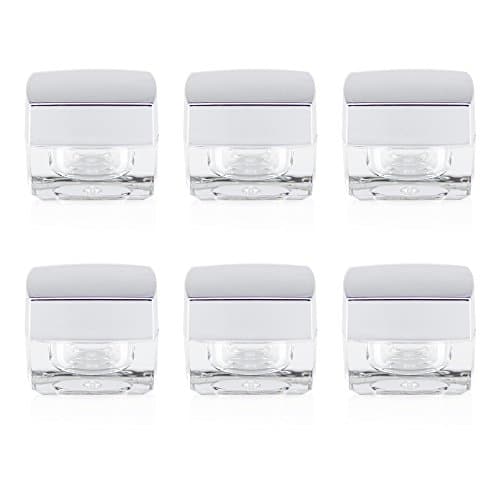 Cosmetic Acrylic Refillable best for cream 5ml. Silver PACK 6