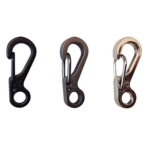 10pcs Durable EDC Mini SF Spring Backpack Clasps Climbing Carabiners Keychain Camping Bottle Hooks Paracord Tactical Survival Gear (sliver, 10pcs)